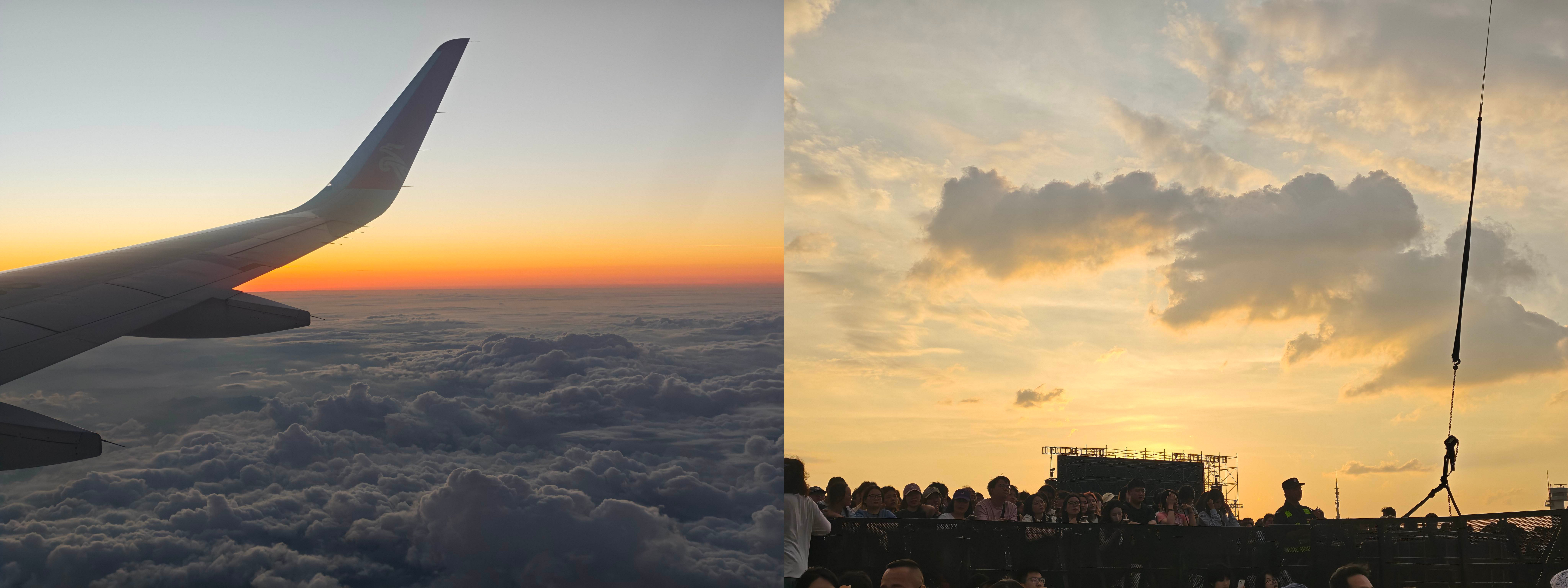 天上和天下的夕阳